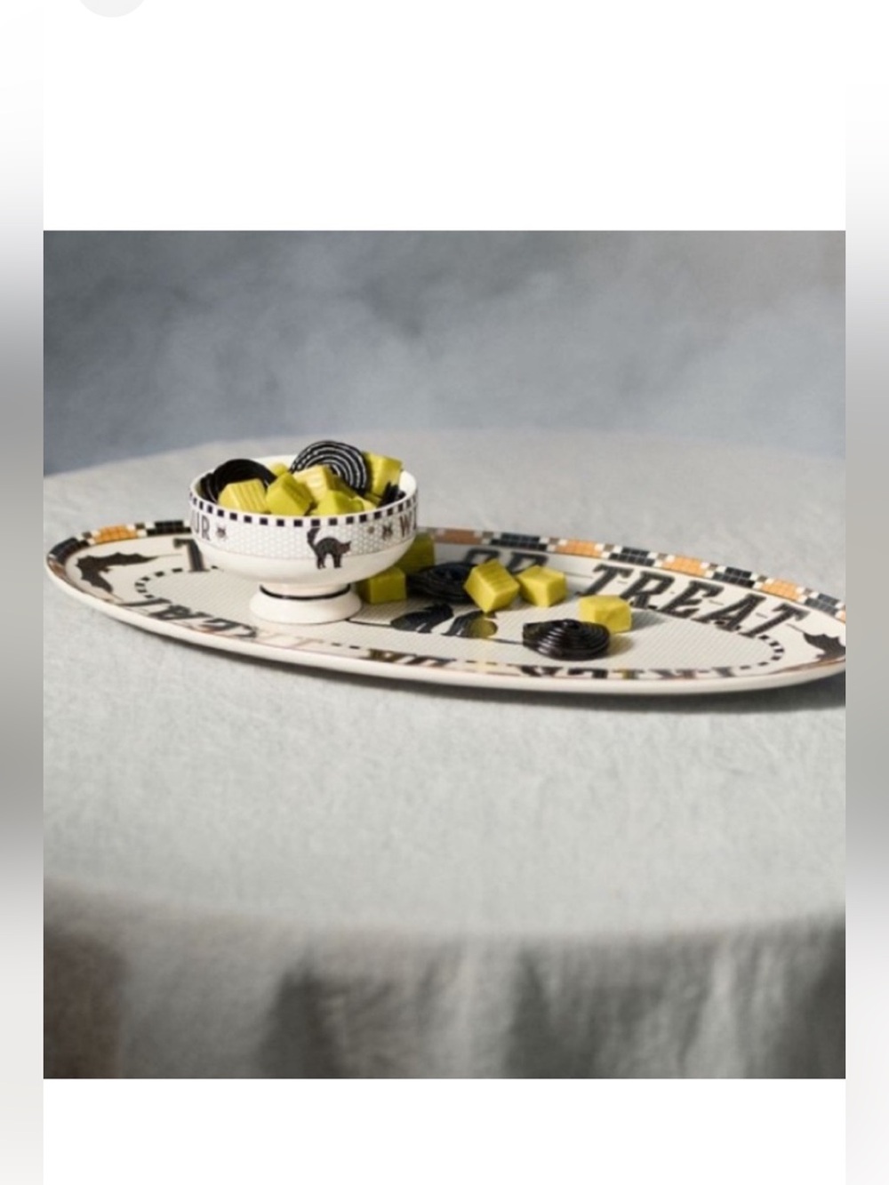 Anthropologie The Bistro Tile Stoneware Serving Platter:
Halloween Edition CAT - Picture 2 of 6